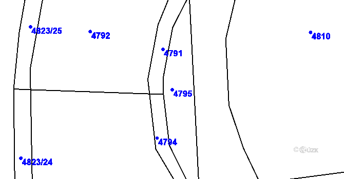 Parcela st. 4795 v KÚ Březolupy, Katastrální mapa