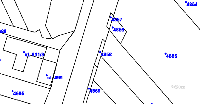 Parcela st. 4858 v KÚ Březolupy, Katastrální mapa