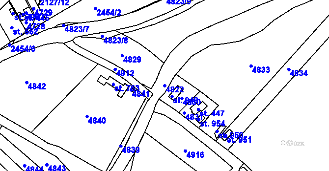 Parcela st. 4822 v KÚ Březolupy, Katastrální mapa