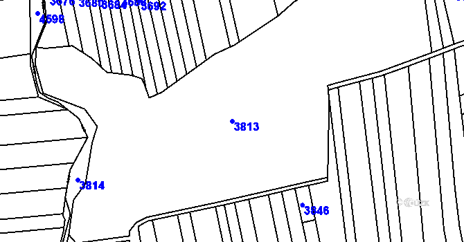 Parcela st. 3813 v KÚ Březolupy, Katastrální mapa