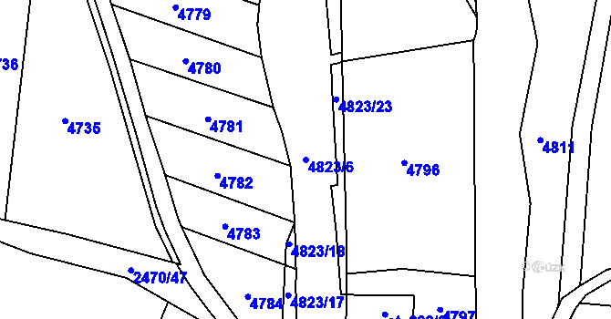 Parcela st. 4823/6 v KÚ Březolupy, Katastrální mapa