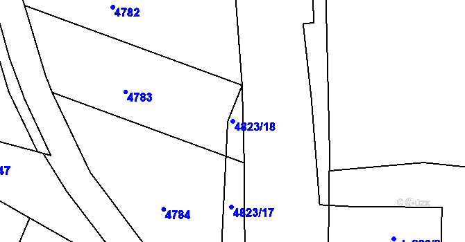 Parcela st. 4823/18 v KÚ Březolupy, Katastrální mapa