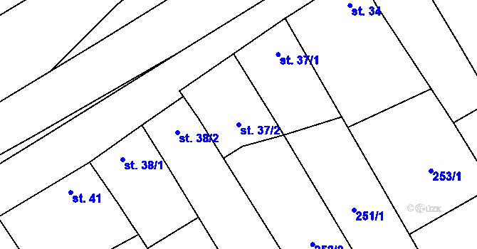 Parcela st. 37/2 v KÚ Březolupy, Katastrální mapa
