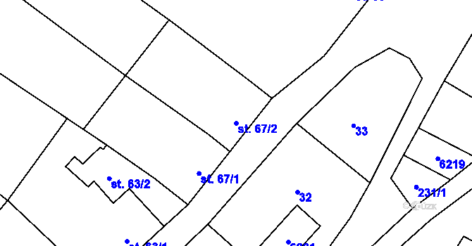 Parcela st. 67/2 v KÚ Březolupy, Katastrální mapa