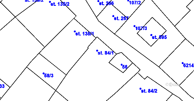 Parcela st. 84/1 v KÚ Březolupy, Katastrální mapa