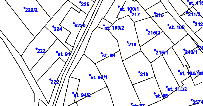 Parcela st. 99 v KÚ Březolupy, Katastrální mapa