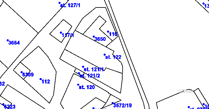 Parcela st. 122 v KÚ Březolupy, Katastrální mapa