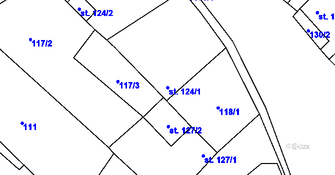 Parcela st. 124/1 v KÚ Březolupy, Katastrální mapa