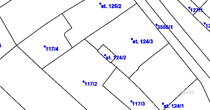 Parcela st. 124/2 v KÚ Březolupy, Katastrální mapa