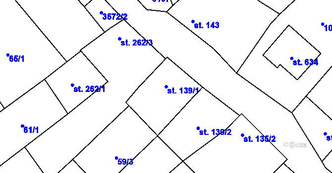 Parcela st. 139/1 v KÚ Březolupy, Katastrální mapa