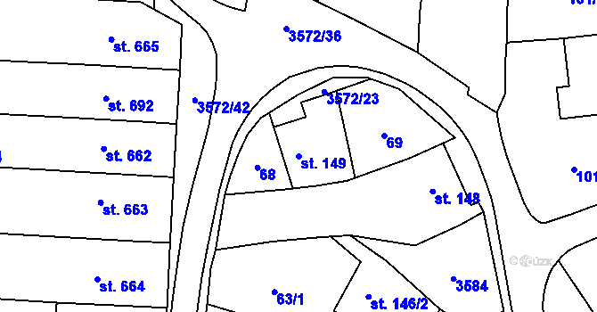 Parcela st. 149 v KÚ Březolupy, Katastrální mapa
