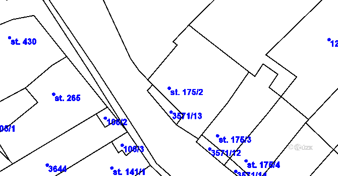 Parcela st. 175/2 v KÚ Březolupy, Katastrální mapa