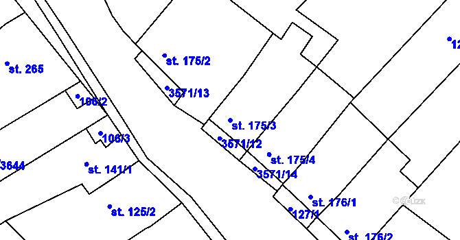 Parcela st. 175/3 v KÚ Březolupy, Katastrální mapa