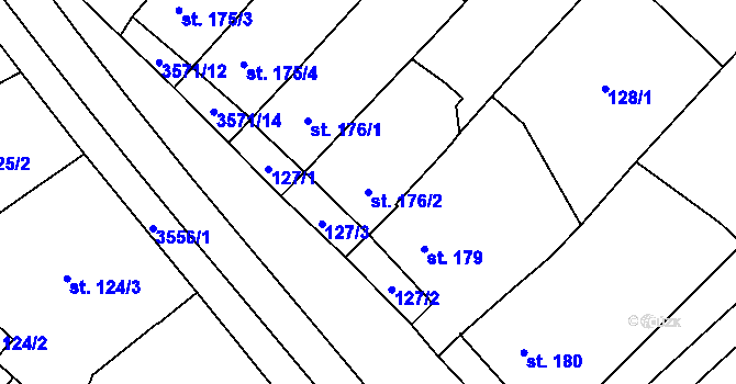 Parcela st. 176/2 v KÚ Březolupy, Katastrální mapa