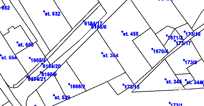 Parcela st. 354 v KÚ Březolupy, Katastrální mapa