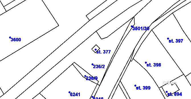 Parcela st. 377 v KÚ Březolupy, Katastrální mapa
