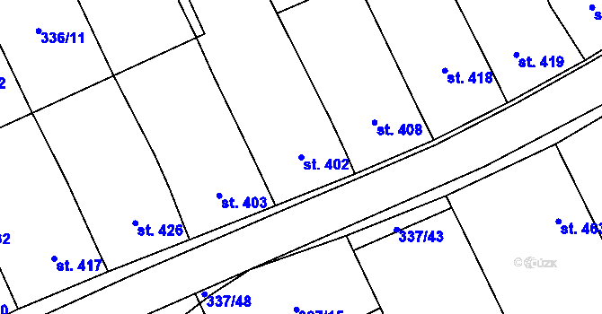 Parcela st. 402 v KÚ Březolupy, Katastrální mapa