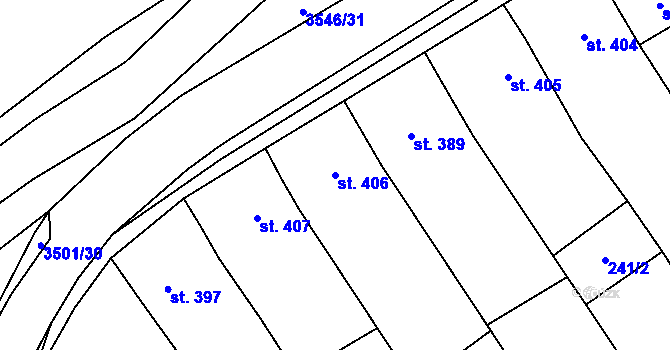 Parcela st. 406 v KÚ Březolupy, Katastrální mapa