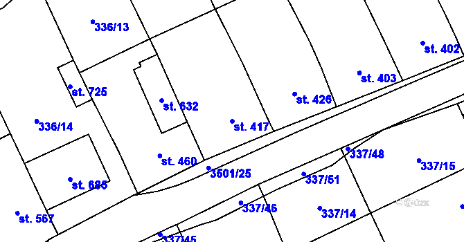 Parcela st. 417 v KÚ Březolupy, Katastrální mapa