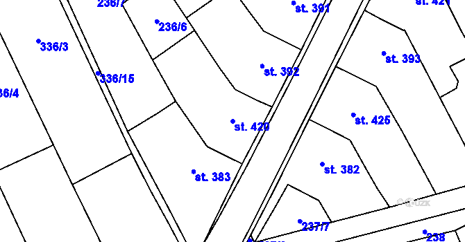 Parcela st. 420 v KÚ Březolupy, Katastrální mapa