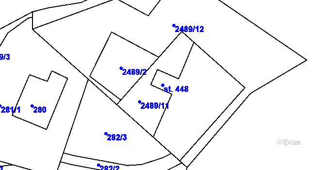 Parcela st. 448 v KÚ Březolupy, Katastrální mapa