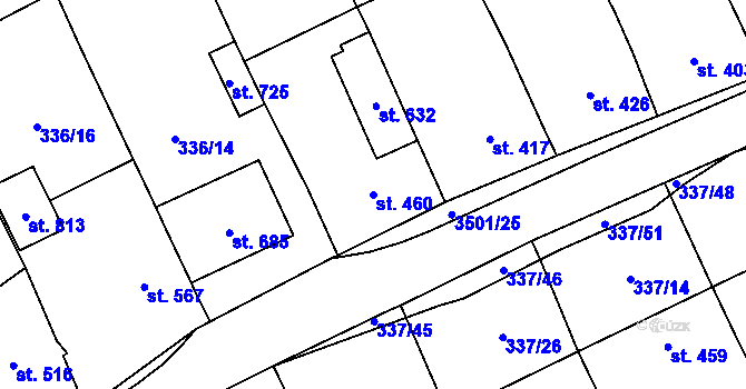 Parcela st. 460 v KÚ Březolupy, Katastrální mapa