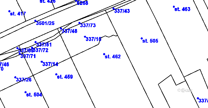 Parcela st. 462 v KÚ Březolupy, Katastrální mapa