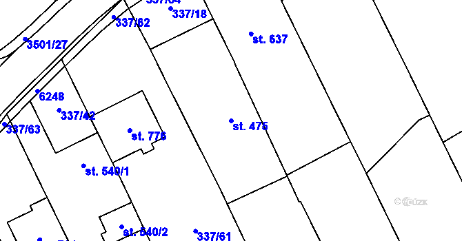 Parcela st. 475 v KÚ Březolupy, Katastrální mapa
