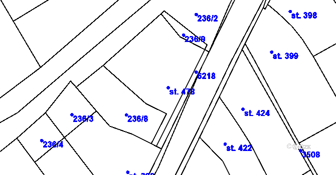 Parcela st. 478 v KÚ Březolupy, Katastrální mapa