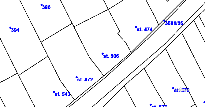 Parcela st. 506 v KÚ Březolupy, Katastrální mapa