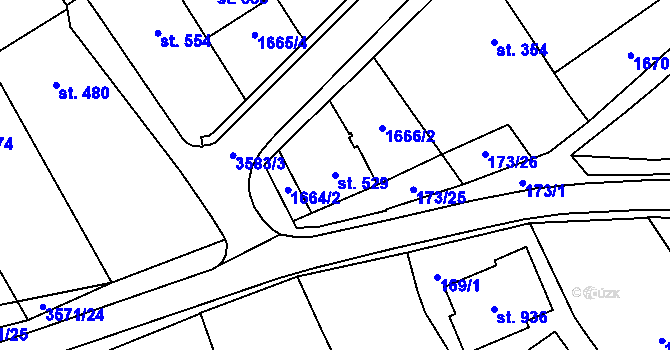 Parcela st. 529 v KÚ Březolupy, Katastrální mapa