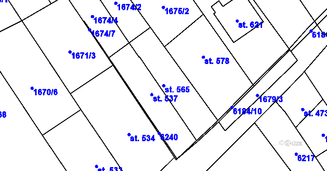 Parcela st. 565 v KÚ Březolupy, Katastrální mapa