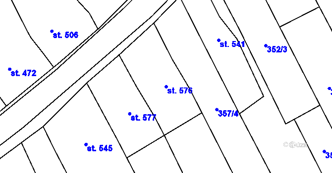 Parcela st. 576 v KÚ Březolupy, Katastrální mapa