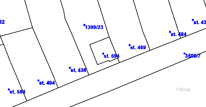 Parcela st. 594 v KÚ Březolupy, Katastrální mapa