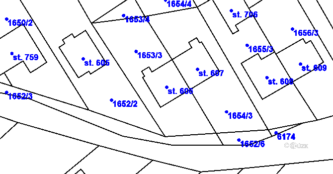 Parcela st. 606 v KÚ Březolupy, Katastrální mapa