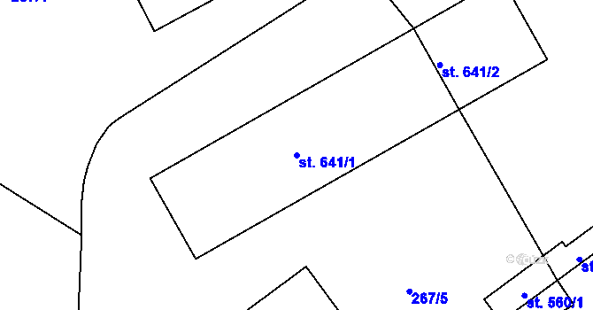 Parcela st. 641/1 v KÚ Březolupy, Katastrální mapa