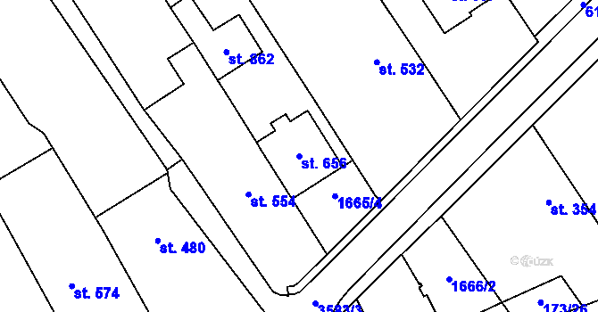 Parcela st. 656 v KÚ Březolupy, Katastrální mapa