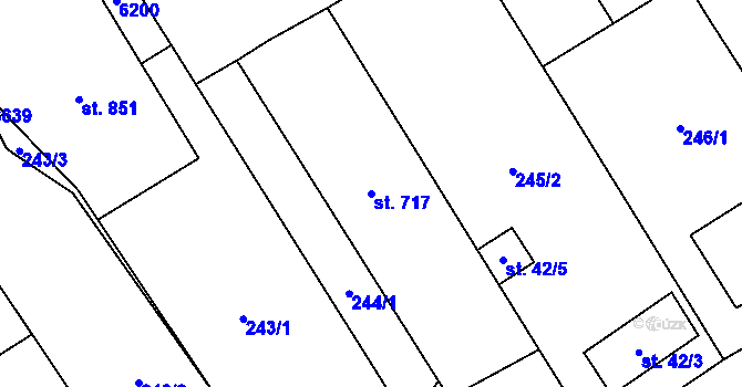 Parcela st. 717 v KÚ Březolupy, Katastrální mapa