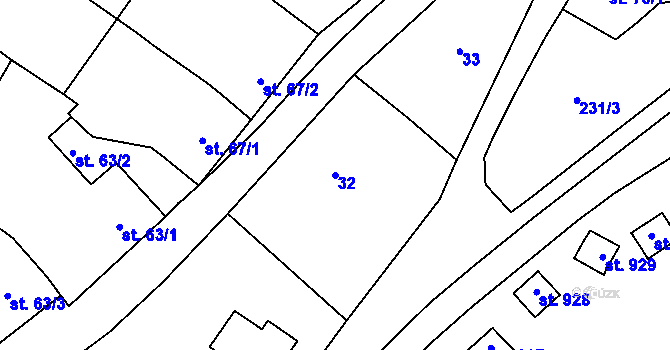 Parcela st. 32 v KÚ Březolupy, Katastrální mapa