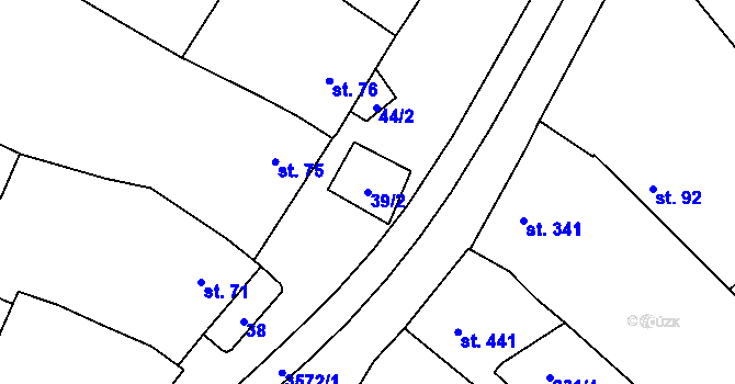 Parcela st. 39/2 v KÚ Březolupy, Katastrální mapa