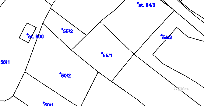 Parcela st. 55/1 v KÚ Březolupy, Katastrální mapa
