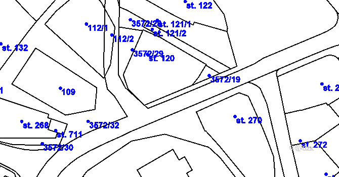 Parcela st. 113 v KÚ Březolupy, Katastrální mapa