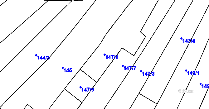 Parcela st. 147/1 v KÚ Březolupy, Katastrální mapa