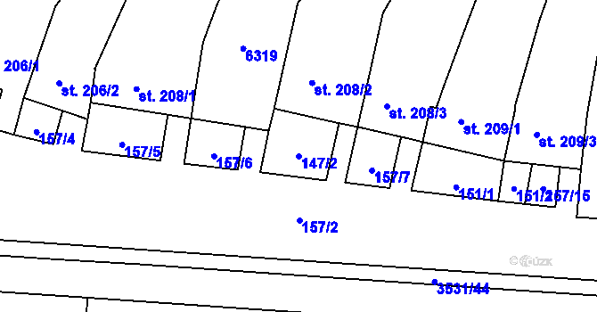 Parcela st. 147/2 v KÚ Březolupy, Katastrální mapa