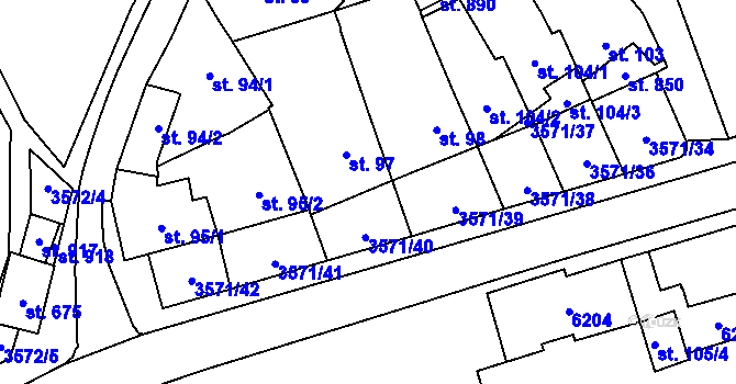 Parcela st. 220 v KÚ Březolupy, Katastrální mapa