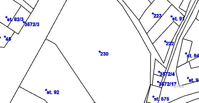 Parcela st. 230 v KÚ Březolupy, Katastrální mapa