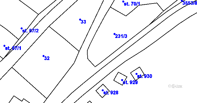 Parcela st. 231/1 v KÚ Březolupy, Katastrální mapa
