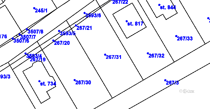 Parcela st. 267/31 v KÚ Březolupy, Katastrální mapa