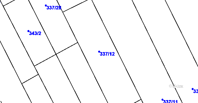 Parcela st. 337/12 v KÚ Březolupy, Katastrální mapa