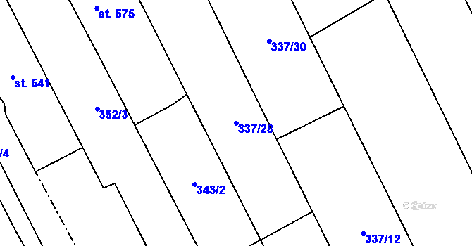 Parcela st. 337/28 v KÚ Březolupy, Katastrální mapa